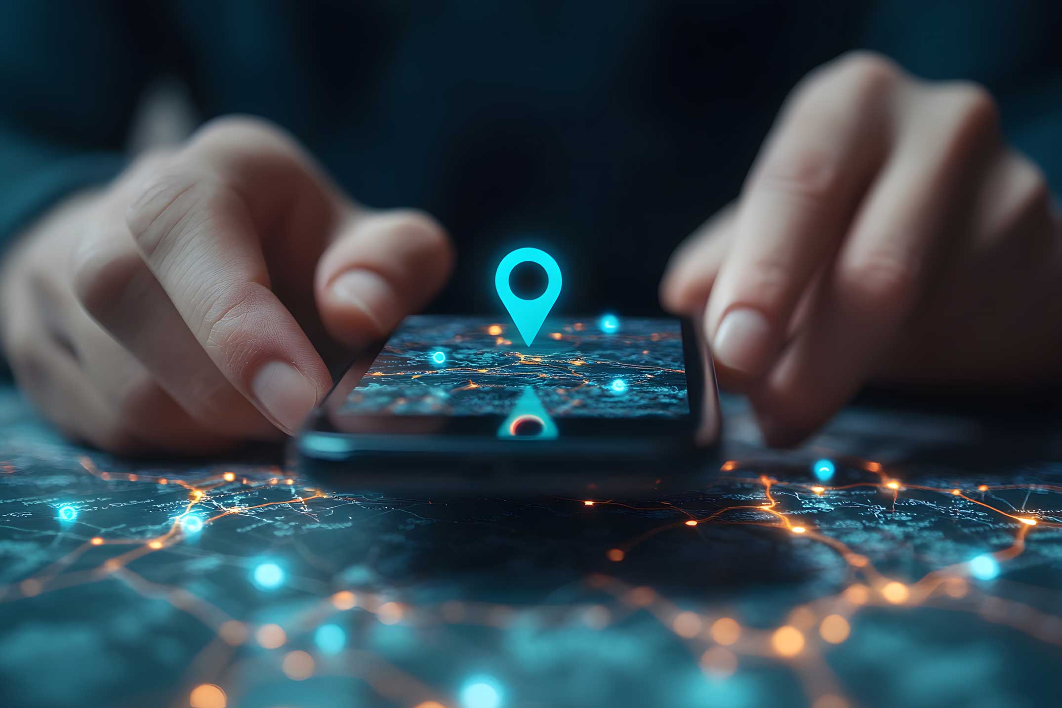 A glowing map of connected routes and pickup points across Midrand